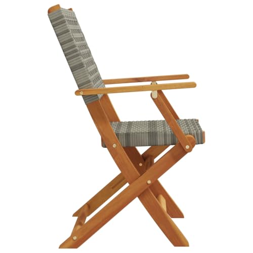 Tables basses de table et chaises pliantes en bois massif gris - 6
