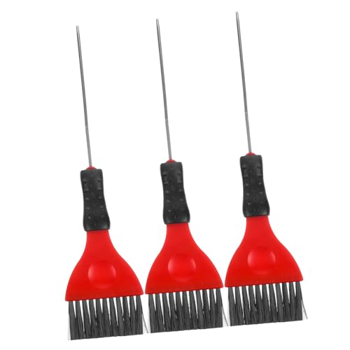 PACKOVE 3piezas Cepillo Para Teñir El Cabello Mango De Punta Larga Brocha Profesional Para Tinte Herramienta De Peluquería Para Tinte De Cabello Pinceles Incluidos