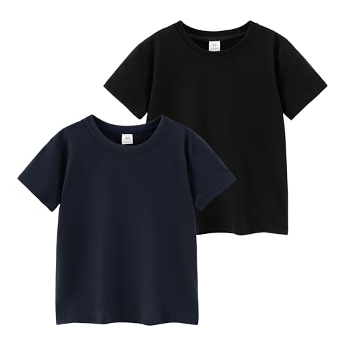 Image of Kids T Shirt Short Sleeve Crewneck Tee for Toddler Boys and Girls Cotton Basic Summer Top 2-6 Years