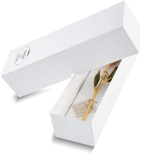 Miniatura 3 de Rosa real bañada en oro de 24 quilates de 11", Rosa