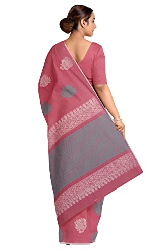Image of Pothys Women's Pink Silk Cotton Saree With Blouse Piece (A3540 Pink)
