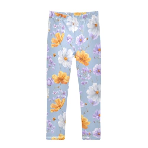 Wildflowers Art Floral Girls Leggings Soft Stretch Workout Yoga Dance Pants for Kids Casual Tights