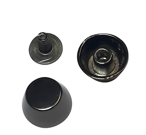 ALLinONE Flat Head Purse Feet Stud Spike Screw Back Purse Luggage Foot Nailhead Rivets for DIY Leather Craft (Gun Metal 4 Sets)