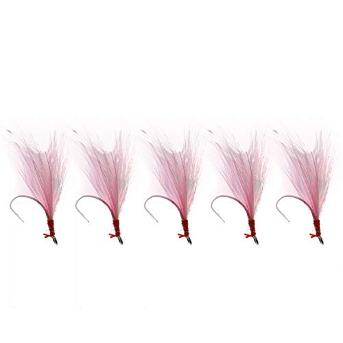 Csnsd Bucktail Teaser 5Pcs Pink Saltwater Fishing Lures Buck Tail Jig Hooks #TOP19