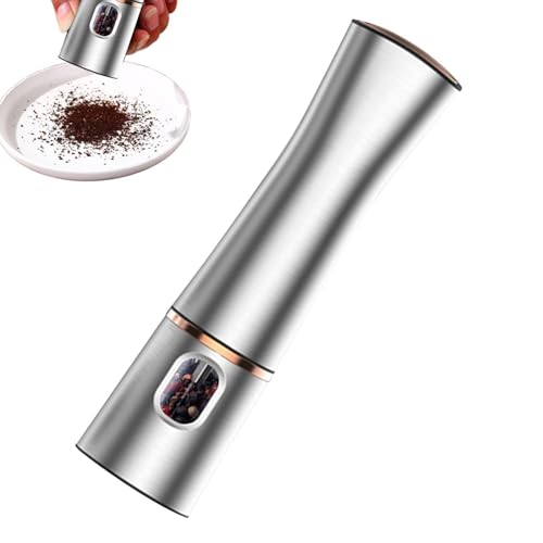 Molinillo de sal eléctrico, Molinillo de pimienta eléctrico | Molinillos de pimienta de acero inoxidable recargables,Salero y pimentero con aspereza ajustable, utensilio de cocina con pilas para sal d