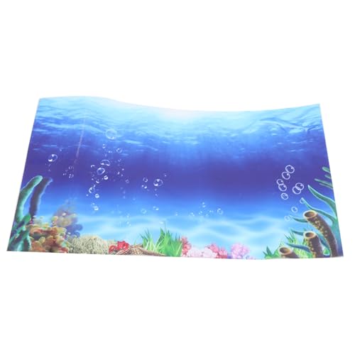 BESPORTBLE 水槽の背景ステッカー ヒータ 紙のり 海洋 水槽用魚網 水族館の背景 水槽用エアーポンプ フィーダ 空気 噴水 背景の魚 充電式 キット 背景装飾 ネット コーラル 塩ビ Blue