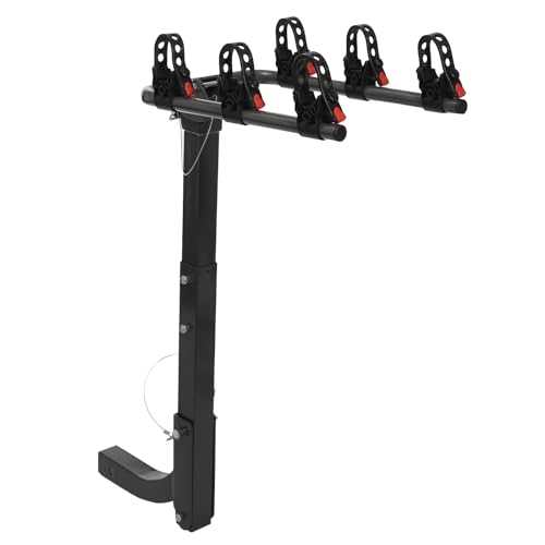 3 Bike Rack Carrier Bicycle Carrier Racks, 2-inch Hitch Mount Bike Rack with Foldable Steel Frame, Heavy Duty Bicycle Carrier for Cars Trucks SUV