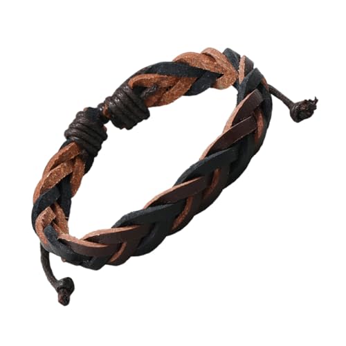 LALADEFIEE Bracelet Homme en Cuir Tressé Multi-Couches Réglable Bracelet pour Hommes Vintage Style Artisanal Accessoires Mode Masculins