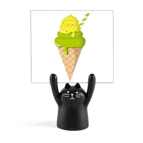 Support mémo chat noir pour matcha, glaces et sucettes