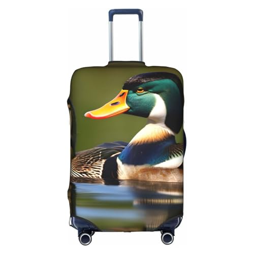 Housse protection élastique valise XL blanche motif canard