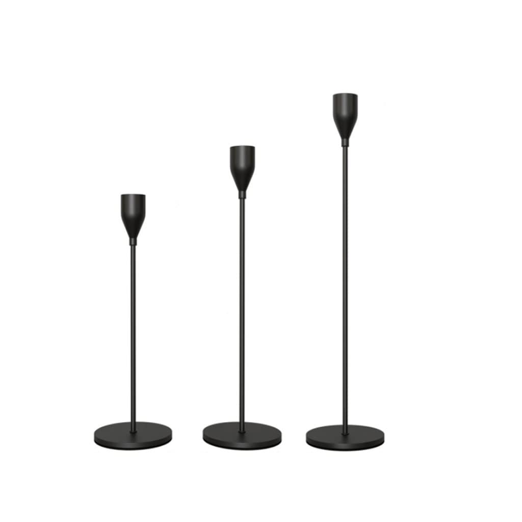 Kandelaber-Kerzenständer, 3-teilig/Set, Kerzenständer aus Metall, einfache Weihnachts-, Hochzeits-, Tischdekoration, Bar, Party, Wohnzimmer, Zuhause, Kerzenständer, Dekor, Kerzenständer (Noir)