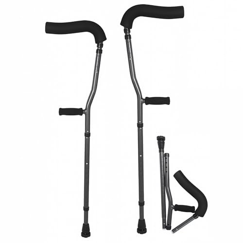 Muletas plegables ajustables con asas ergonómicas para un apoyo cómodo, diseño plegable ideal para viajes y fácil almacenamiento