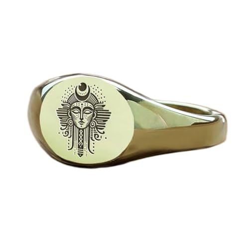 Bague pharaon égyptienne ronde fait main, la chevalière vintage pour votre style
