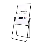 Betorcy Magnetic Dry Erase Board with Stand, 40'x24' Double Sided U Stand White Board, Height Adjustable Flip Chart Easel, Portable Foldable Whiteboard for Home Office Restaurant