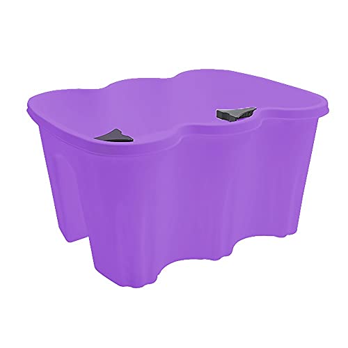 Mediawave Store - Fioriera da Balcone Plastica Doppio Scompartimento Porta Fiori Colorato da Balcone Giardino, per Ringhiera, Balconiera, Porta Piante, Vaso Portafiori 37x28x20 (Viola)