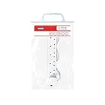 STATUS Surge-Protected 6 Socket Extension Lead, 2m Cable with Neon Power Indicator, 13A 3120W Rated Multi-Plug Strip for Home, Office or Gaming, White (6WSSP2MCP20)