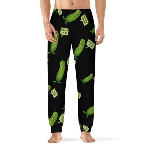 Big Dill Pickle Men's Pajama Pants Lightweight Joggers Lounge Pants Pj Bottoms Sleep Pants