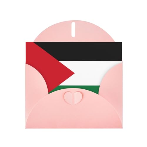 Pink JKIEGOQ Flag of the State of Palestine Prints Greeting Card 4 x 6 in