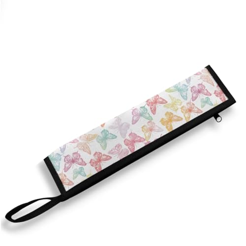 Tutolipy Portable Tableware Carrier Pouch Cutlery Bag Silverware Organizer Accessories for Travel Camp Party, Butterflies Silhouette