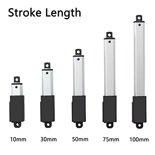 Jqdml Mini Micro Linear Actuator Metal Gear 12V, Stroke 2 Inch, Pushing Force 42.2 Lbs Speed 0.2"/Sec, Weight: 0.15Lbs, For Cabinets Robotics Home Automation And Toys (2 Inch, 42.2 Lbs) #TOP6