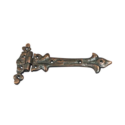 Image of Adonai Hardware Adonijah Antique Cast Iron Strap T Hinge (7.9 inch x 4 Pack, Antique Copper) for Barn Doors, Gates, Kitchen Cabinets, Sheds, Wooden Box, Furniture, Cedar Chest and Trunks
