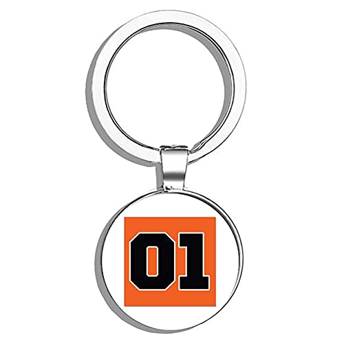 HJ Media Dukes of Hazzard General Lee Metal Round Metal Key Chain Keychain Ring