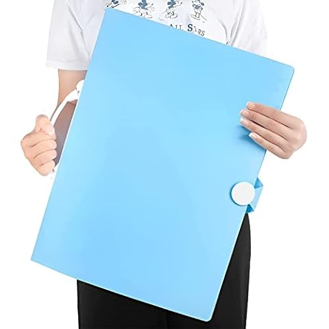 A3 Diamond Painting Storage Book, Diamond Art Portfolio Folder with 30 Pags Clear Pocket Slevees Protectors, A3 Storage Book with Handle, Large Artwork Report Sheet Letter Poster Storage Bag (Blue) Cover