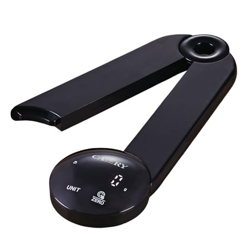 CAMRY Báscula de cocina digital plegable electrónica para viajes, camping, viajes, plegable, báscula de cocina, 5 kg/11 libras, libras: oz/g fl'oz/ml, números LED (negro)