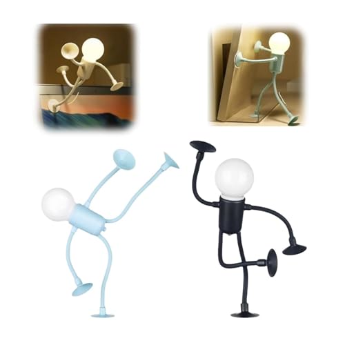 Luz nocturna divertida de atleta de forma variable, bonita bombilla LED 2025, mini luz nocturna, habitación de niños y niñas, luz nocturna con forma de bricolaje, regalo de decoración de Navidad (azul