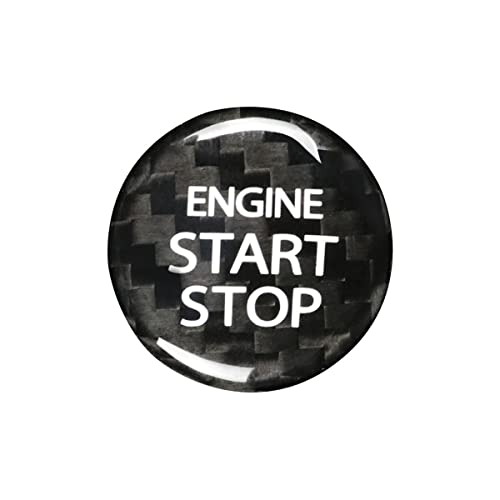 アウディ エンジンスタートボタン、炭素繊維製アウデ エンジンスタートスイッチ カーボンカッコいいアウデスタータスイッチ アウデスターターポイント アウデパワーボタン 装飾アクセサリー TT R8 Q8 A3 S6 C7 Q S A R系.(黒, 2.7cm)