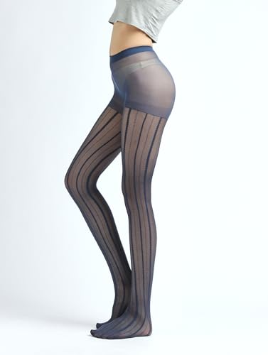 Image of Sahabowi Women Tights, Female Sheer High Waist Pantyhose, Vintage Control Top Stockings