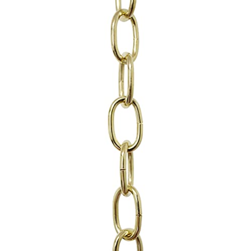 Image of RCH Hardware CH-S56-11S-PB Steel Chandelier Chain 9 Gauge, Polished Brass (1 Foot)