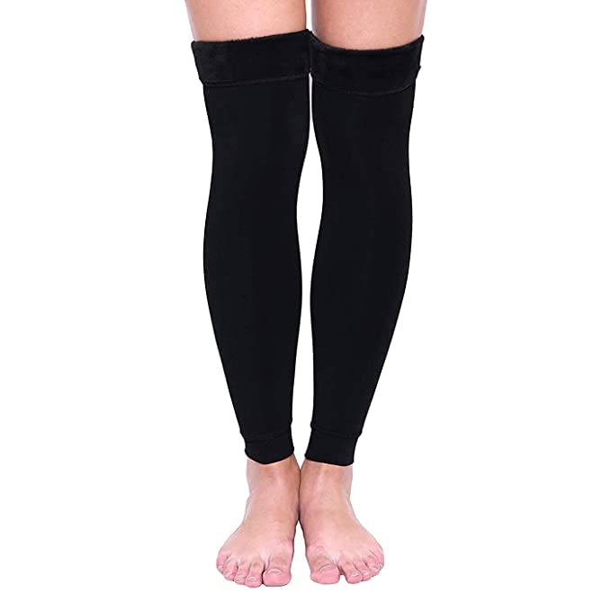Woolen Thermal Warm Leg Warmers Long Socks Winter Protection Knee Cap 1 Pair unisex-adult Brown Relaxed-image-17