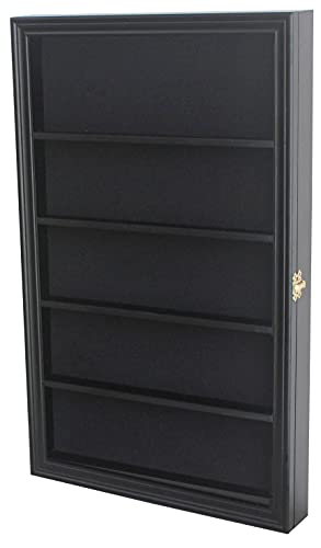 Sports Trading Card Display Case For Football Baseball Basketball Hockey Comic Cards In Hard Or Soft Sleeves Only. 4” Tall Shelf Space, (Black Finish) #TOP1