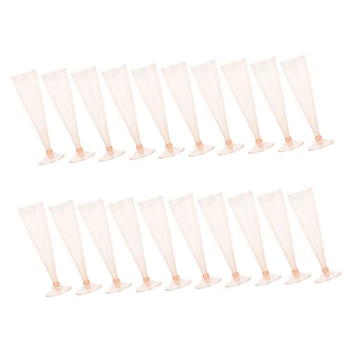 LOORGVEL 20個 使い捨てゴブレットカップ 高脚デザインプラスチックシャンパングラス おしゃれパーティー用カクテル リカー対応多用途カップ