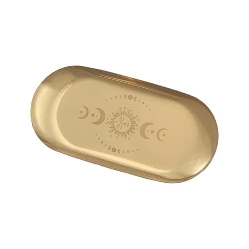 LLINthy Bandeja ovalada para joyas, bandeja de almacenamiento ovalada, bandeja de servir para cosméticos, llaves, postres, frutas, pentáculos, bandeja de almacenamiento de joyas, bandeja ovalada