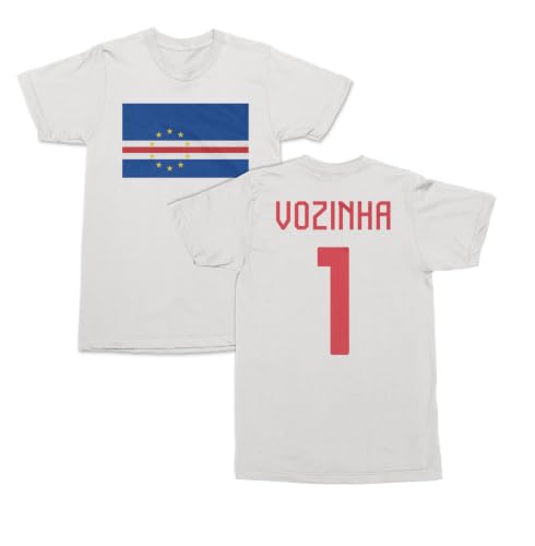 SWEET LEMONS Cape Verde Pride Vozinha 1 Two-Sided Jersey Style Unisex T-Shirt (White, Large)