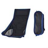 Besshepplo Sedia da campeggio pieghevole in tessuto Oxford leggero, per esterni, spiaggia, prato, barbecue, pesca, con custodia, facile da installare, 57 x 91 cm (blu zaffiro)