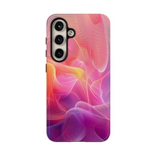 Coque Samsung S24 rigide violette motif tissu fluide abstrait