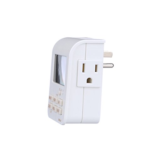 Southwire Woods 7-Day Indoor Heavy Duty Digital Timer - Dual Outlets - Energy-Saving Digital Timer - LED Compatible - Easy-to-Use Electrical Devices Timer - White - Thumbnail 4