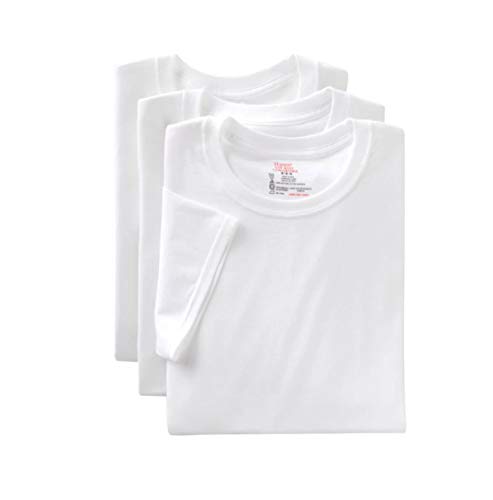 Hanes Cotton Modal Men's 3-Pack FreshIQ Crew Neck Tee, White