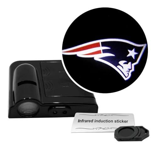 Sporticulture NFL American Football New England Patriots - Car Door Lights Logo Shadow Display - Car Accessories with One Team Logo Slide - Compatible for Most Car Models - Battery Powered, 2.5”x2.5”