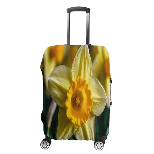 Travel Luggage Cover Elastic Suitcase Cover L Daffodil Flower Suitcase Covers Suitcase Protector for Travel Washable Anti-scratch Suitcase Covers Luggages Decorative