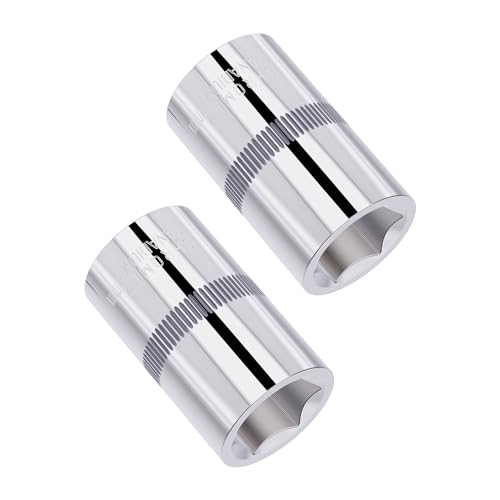 FOCMKEAS 2 Pcs 7mm Shallow Socket, 1/4" Drive, 6-Point