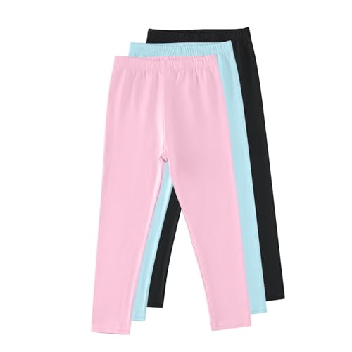 3 Park Children's Leggings Cotton Solid Color Bottom Pants for Girls Wearing Soft Comfy Casual Leggings Outside2