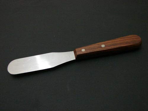 A2Z-WHS3 Stainless Steel Lab Spatula with Wooden Handle, 3" Blade, 0.62" Blade Width
