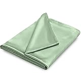 NSGZ 48' x 72' Satin Duvet Cover for Weighted Blanket, Luxury Silky Removable Satin Weighted Blanket Cover with 8 Ties Secure Fastening, Sage Green