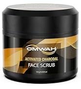 OMWAH Activated Charcoal Face Scrub - Microdermabrasion Mens Exfoliating Face Wash (4.23oz)