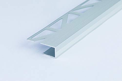 Image of Square Edge 1 Meter Wood and Laminate Floor Edging Silver Finishing Panel L TMW Profiles (Silver)