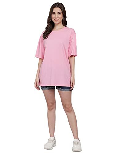 FUNDAY FASHION Women's Pure Cotton Casual Oversized Round Neck T-...
